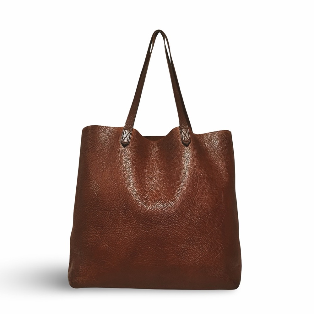 Madewell Large Transport Distressed Saddle Brown Leather Tote Bag Carryall